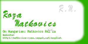 roza matkovics business card
